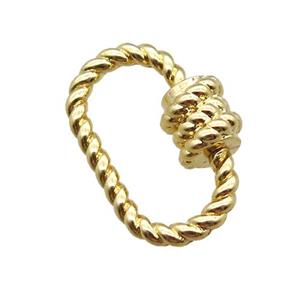 copper carabiner lock pendant, screw, gold plated, approx 13-20mm [FN16408]