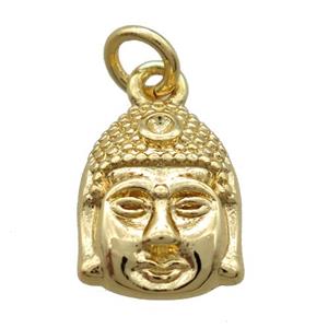 copper Buddha pendant, gold plated, approx 10-15mm [FN16422]