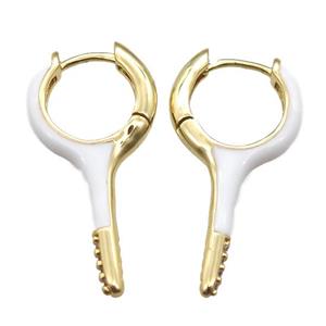 copper hoop Earrings with Enameling, gold plated, approx 14-28mm [FN16670]