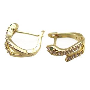 copper Latchback Earrings, gold plated, approx 15mm [FN16711]