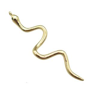 copper snake pendant, gold plated, approx 6-46mm [FN16759]