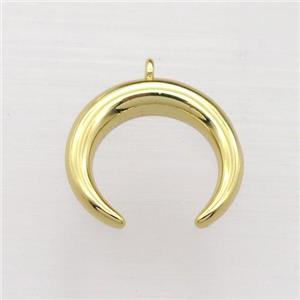 copper horn pendant, gold plated, approx 15mm [FN20237]