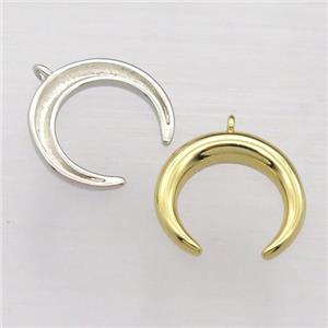 copper horn pendant, mixed, approx 15mm [FN20238]