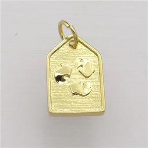 copper pendant, gold plated, approx 11-17mm [FN20240]