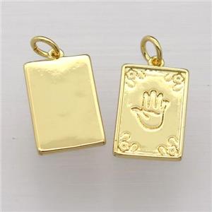 copper rectangle pendant, gold plated, approx 10-15mm [FN20244]
