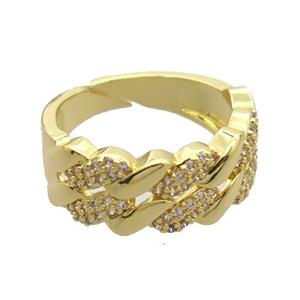 copper Rings pave zircon, gold plated, approx 8mm, 17mm dia [FN20342]