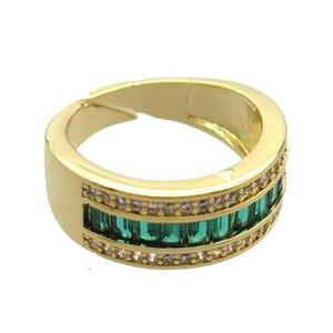 copper Rings pave zircon, gold plated, approx 7mm, 17mm dia [FN20363]