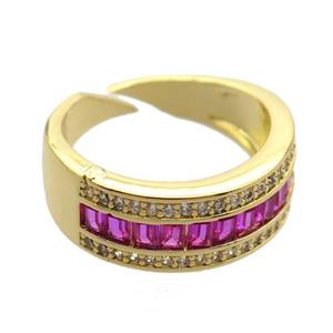 copper Rings pave zircon, gold plated, approx 7mm, 17mm dia [FN20364]