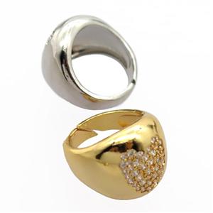 copper Rings pave zircon, mixed, approx 18mm dia [FN20370]
