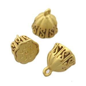 copper cage pendant, unfade, duck gold, approx 7-8mm [FN20386]