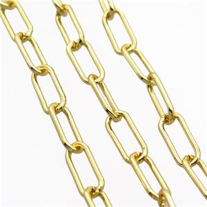 Copper Paperclip Chain Gold Plated, approx 7.5-17mm [FN20396-L]