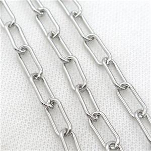 Copper Paperclip Chain Platinum Plated, approx 3-9mm [FN20397-S]