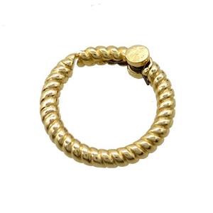 copper Carabiner locker, circle, gold plated, approx 18.5mm dia [FN20467]