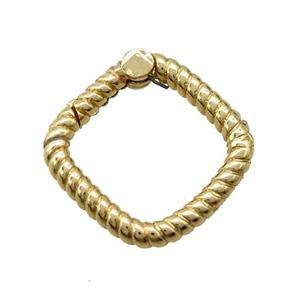 copper Carabiner locker, square, gold plated, approx 18x18mm [FN20468]
