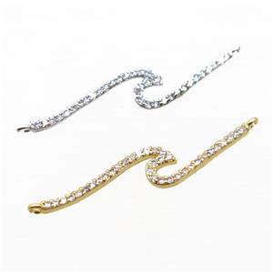 copper pendant pave zircon, mixed, approx 34mm [FN20477]