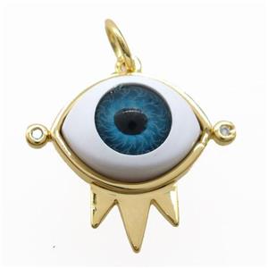 copper pendant with evil eye, gold plated, approx 20-23mm [FN20490]