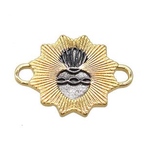 copper circle connector, gold plated, approx 18mm [FN20525]