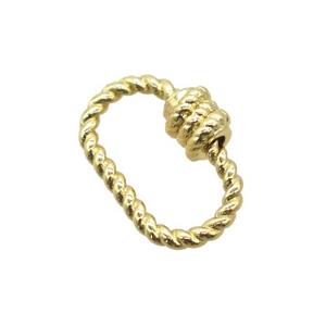 copper carabiner lock pendant, gold plated, approx 8-14mm [FN20526]