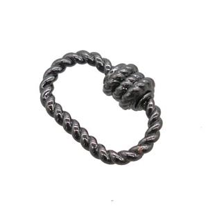 copper carabiner lock pendant, black plated, approx 8-14mm [FN20527]