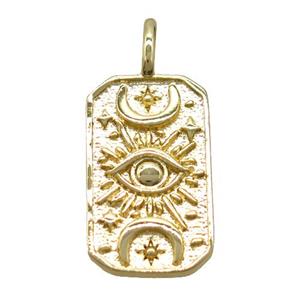 copper rectangle pendant, gold plated, approx 12-20mm [FN20546]