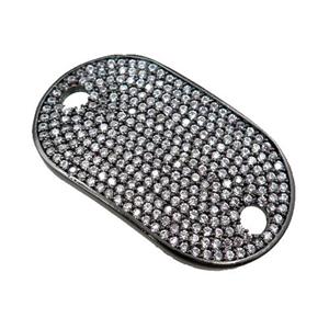 copper connector paved zircon, black plated, approx 18-32mm [FN20666]