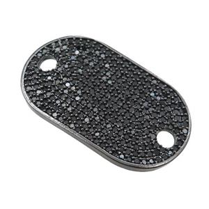 copper connector paved zircon, black plated, approx 18-32mm [FN20667]
