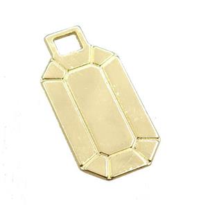 copper pendant, rectangle, gold plated, approx 12-26mm [FN20675]