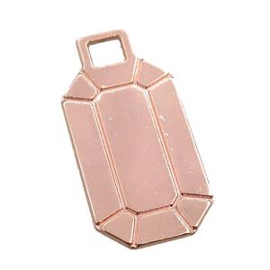 copper pendant, rectangle, rose gold, approx 12-26mm [FN20676]