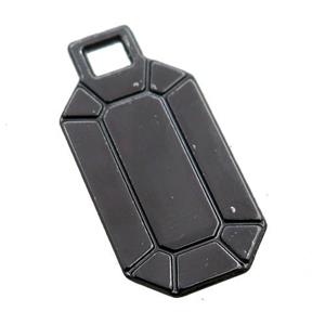 copper pendant, rectangle, black plated, approx 12-26mm [FN20677]