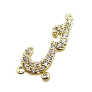 copper pendant pave zircon, gold plated, approx 8-20mm [FN20707]