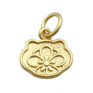 copper pendant, duck gold, approx 9x12mm [FN20986]