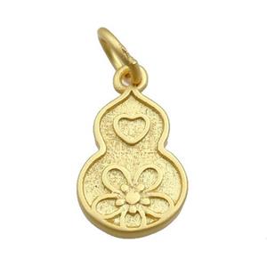 copper gourd pendant, duck gold, approx 10x14mm [FN20988]