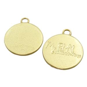 copper circle pendant, gold plated, approx 20mm [FN20993]