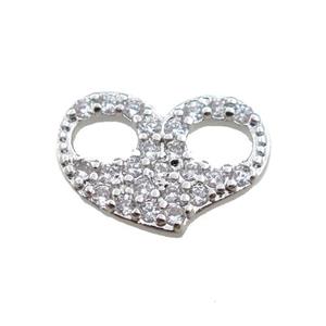 copper eyepatch pendant paved zircon, platinum plated, approx 9-12mm [FN20996]