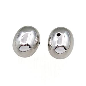 copper barrel beads, platinum plated, approx 10-13mm [FN21117]