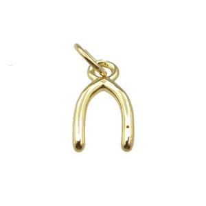 copper horseshoe pendant, gold plated, approx 7-11mm [FN21201]