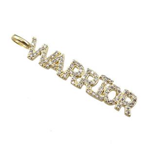 copper WARRIOR pendant pave zircon, gold plated, approx 7-40mm [FN21233]
