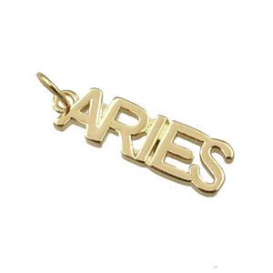 copper zodiac ARIES pendant, gold plated, approx 7mm wide [FN21236]