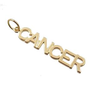copper zodiac CANCER pendant, gold plated, approx 7mm wide [FN21244]