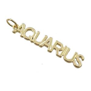 copper zodiac AQUARIUS pendant, gold plated, approx 7mm wide [FN21245]