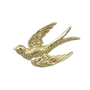 copper flying swallow pendant, gold plated, approx 15-25mm [FN21254]