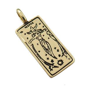 copper tarot card pendant, siren, gold plated, approx 12-25mm [FN21264]
