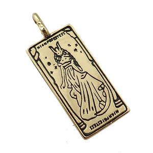 copper tarot card pendant, beauty, gold plated, approx 12-25mm [FN21269]