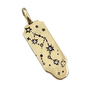 copper tarot card pendant, dipper, gold plated, approx 10-25mm [FN21278]