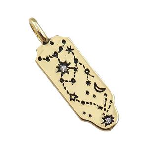 copper tarot card pendant, dipper, gold plated, approx 17-22mm [FN21279]