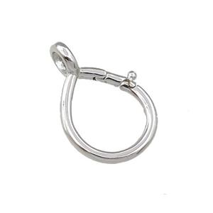 copper lobster clasp, platinum plated, approx 17-26mm [FN21296]