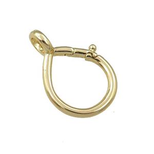copper lobster clasp, gold plated, approx 17-26mm [FN21297]