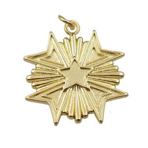 copper star pendant, gold plated, approx 23mm [FN21338]
