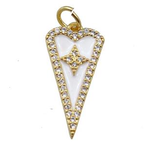 copper arrowhead pendant pave zircon, star, gold plated, approx 11-20mm [FN21363]