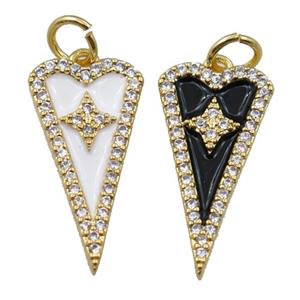 copper arrowhead pendant pave zircon, star, gold plated, approx 11-20mm [FN21365]